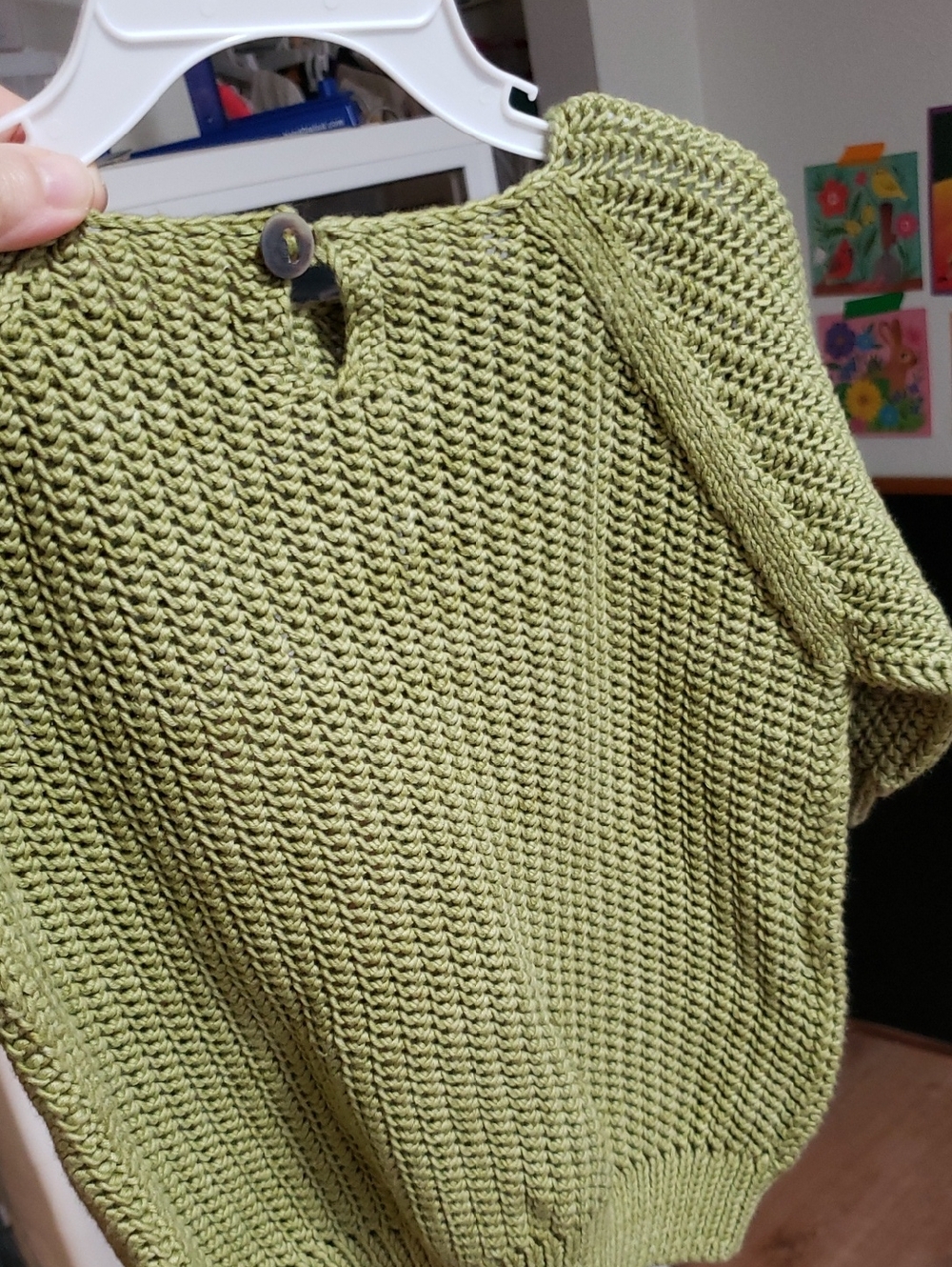 NWOT Misha & Puff Mid Sleeve Net Stitch Pima Cotton Sweater In "Celery", 4-5Y - Picture 10 of 10